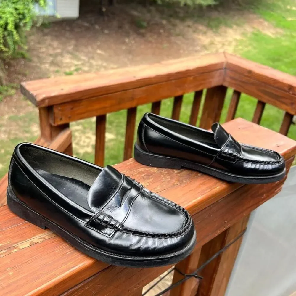 Sperry Colton Youth 1.5  Black Penny Loafers Dress School Shoes
